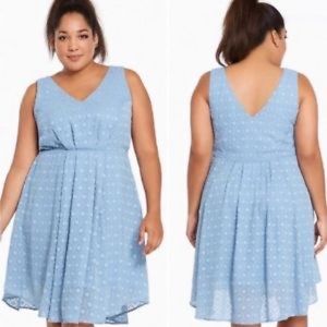 New Torrid Blue Textured Chiffon Dress NWT